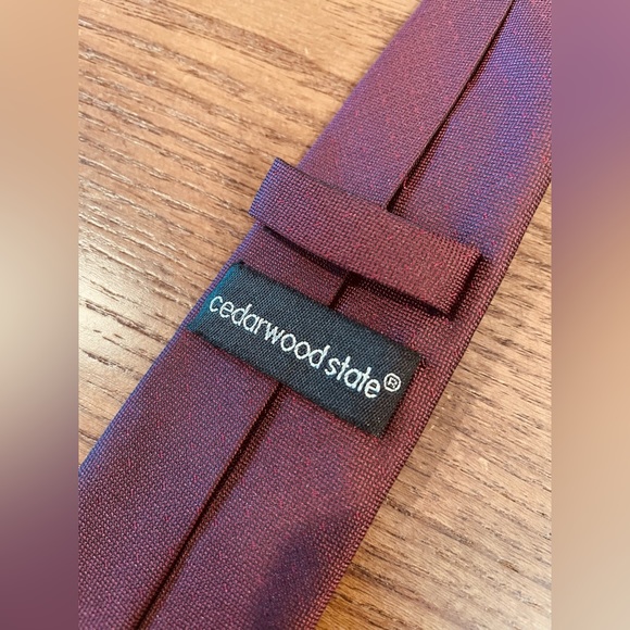 👔🔥 Burgundy Skinny Tie - Picture 3 of 5